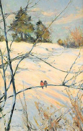 Karl Nordstrom Winter Scene from Skansen oil painting picture